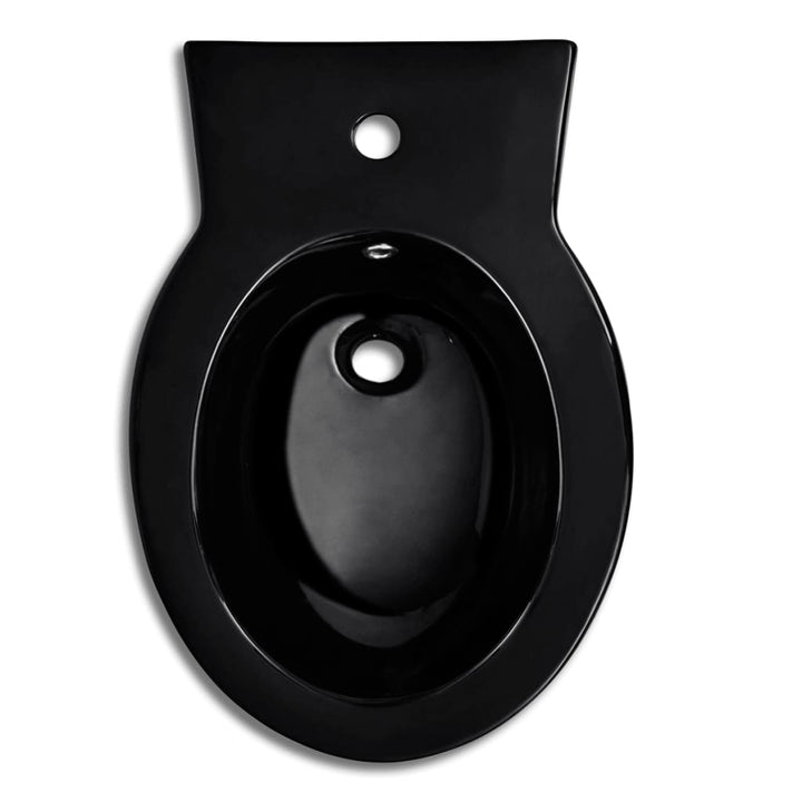 Bideu Rotund Pe Pardoseală, Negru, Ceramică Calitate Superioară