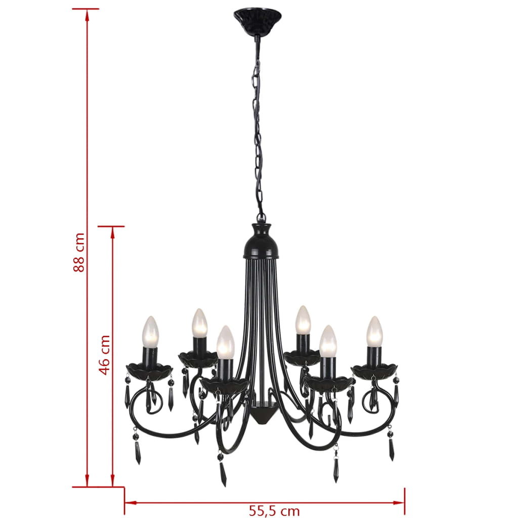 Lampă De Tavan Candelabru Elegant 6 Fasunguri Pentru Becuri