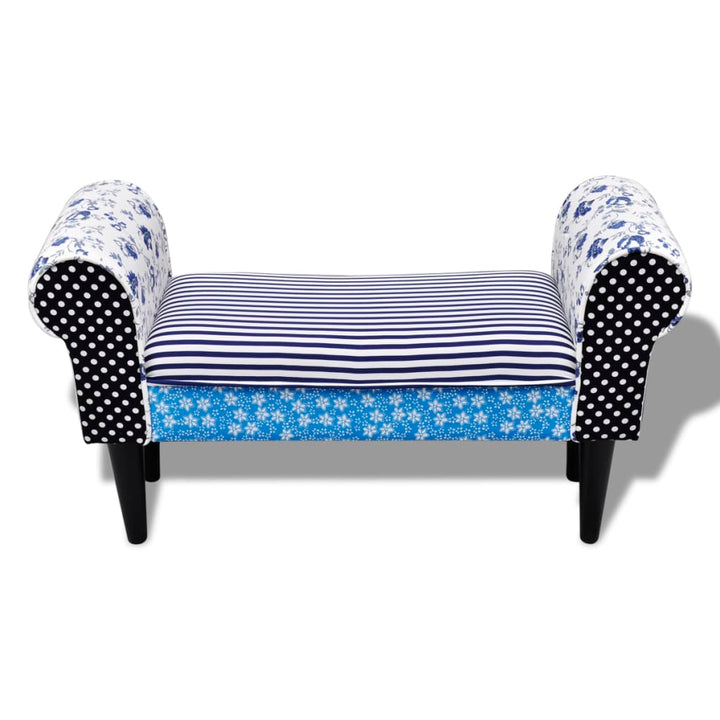 Bancă, Design Mozaic, Albastru & Alb