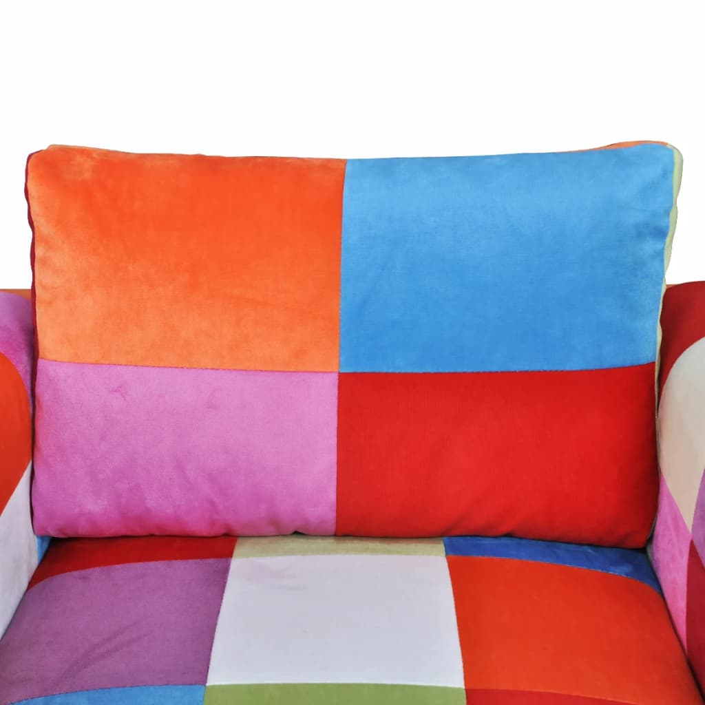 Fotoliu Cub, Picioare Cromate, Model Patchwork, Material Textil
