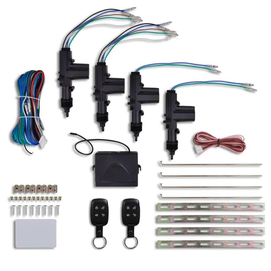 Set Închidere Ușă Auto Cu 2 Telecomenzi&4 Motoare 12V Universal