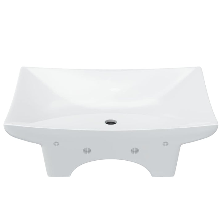 Chiuvetă Dreptunghiulară Cu Preaplin & Gaură Robinet, Ceramică