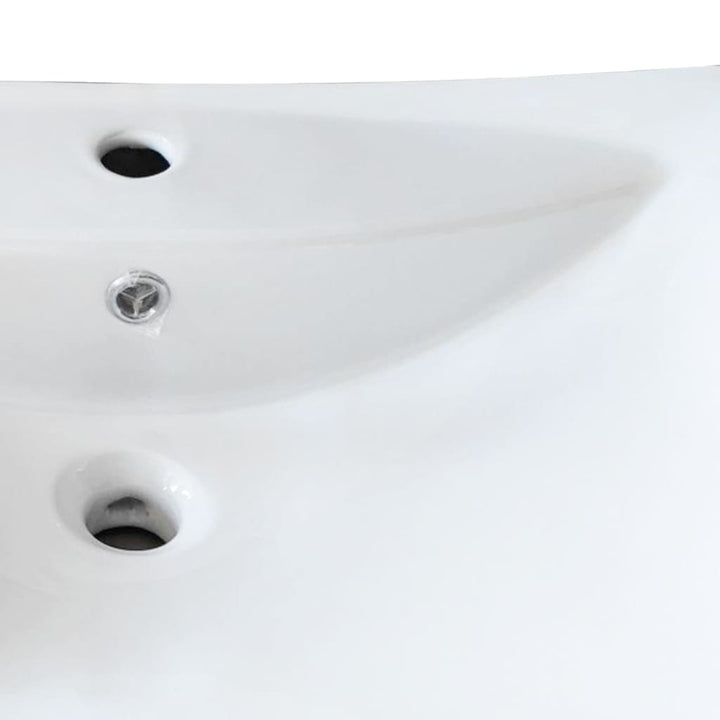 Chiuvetă Dreptunghiulară Cu Preaplin & Gaură Robinet, Ceramică