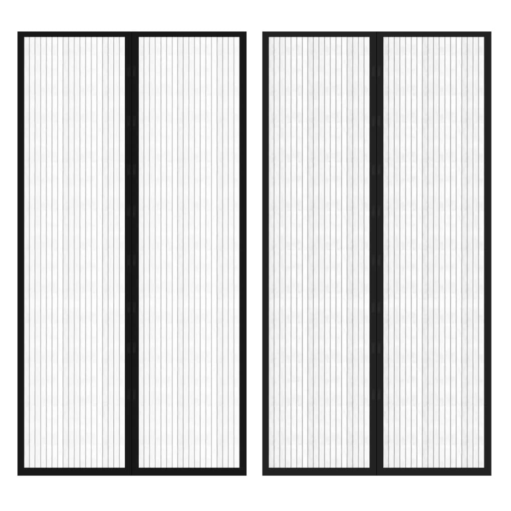 Perdea De Ușă Anti-Insecte Cu Magnet, 2 Buc., Negru,