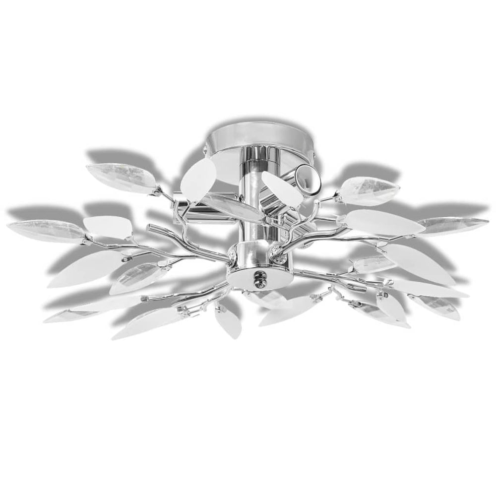 Lustră Cu Frunze Cristal Acrilic, /Transparent, Pentru 3 Becuri E14