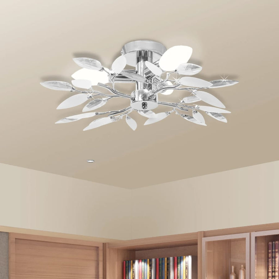 Lustră Cu Frunze Cristal Acrilic, /Transparent, Pentru 3 Becuri E14