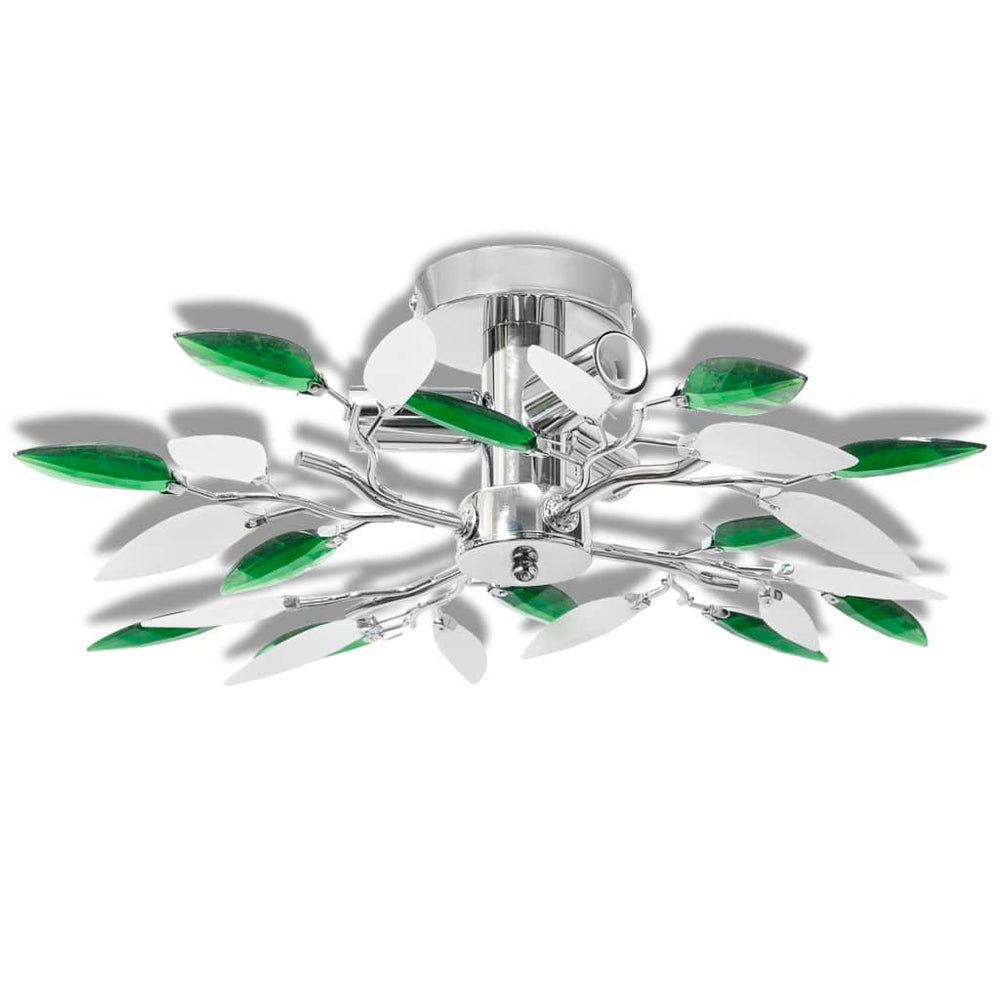 Lustră Cu Frunze Cristal Acrilic, Alb/, Pentru 3 Becuri E14