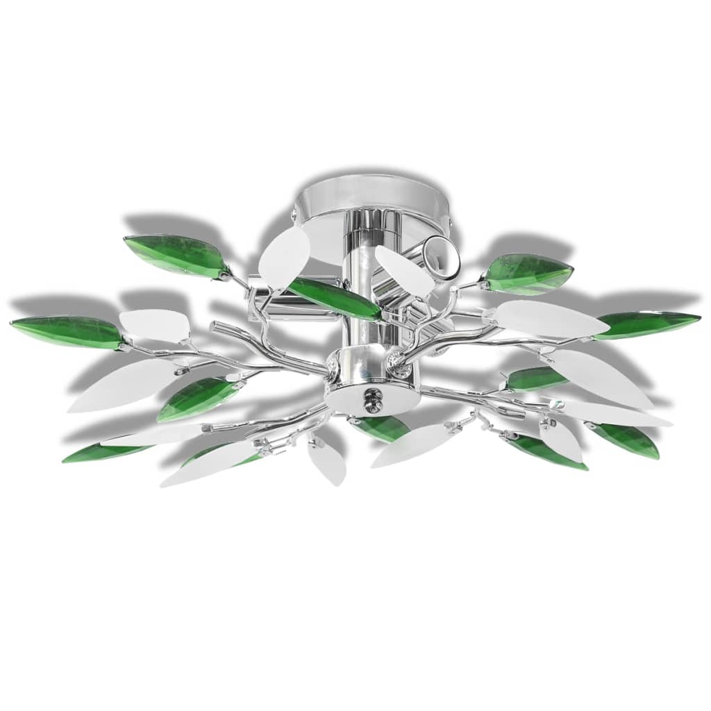 Lustră Cu Frunze Cristal Acrilic, Alb/, Pentru 3 Becuri E14