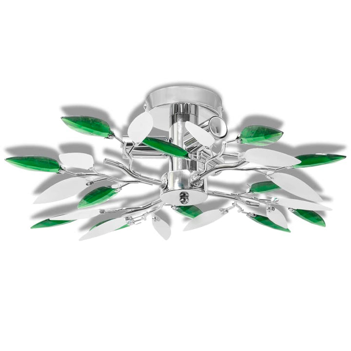 Lustră Cu Frunze Cristal Acrilic, Alb/, Pentru 3 Becuri E14