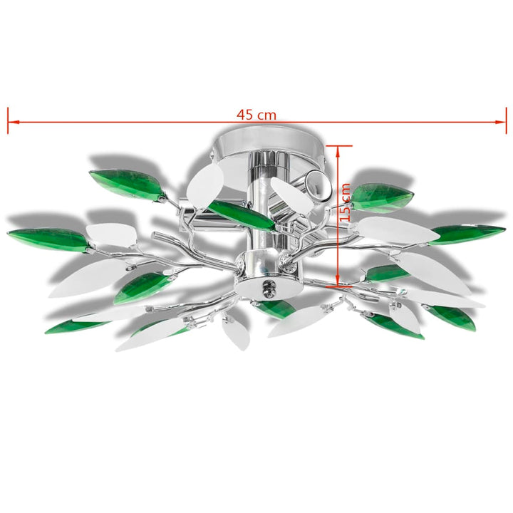 Lustră Cu Frunze Cristal Acrilic, Alb/, Pentru 3 Becuri E14