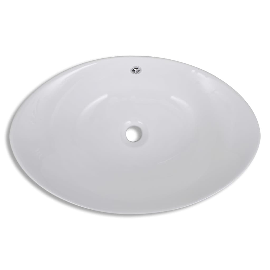 Chiuvetă Ovală Cu Preaplin, 59 X 38,5 Cm, Ceramică De Lux
