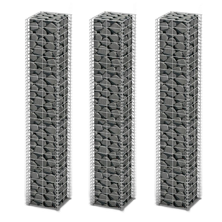 Set Gabioane, 3 Buc, Sârmă Galvanizată,