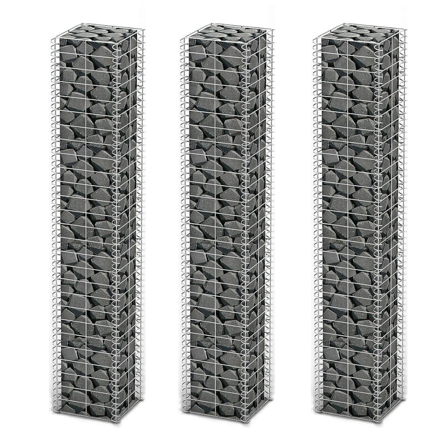 Set Gabioane, 3 Buc, Sârmă Galvanizată,