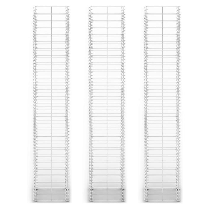 Set Gabioane, 3 Buc, Sârmă Galvanizată,
