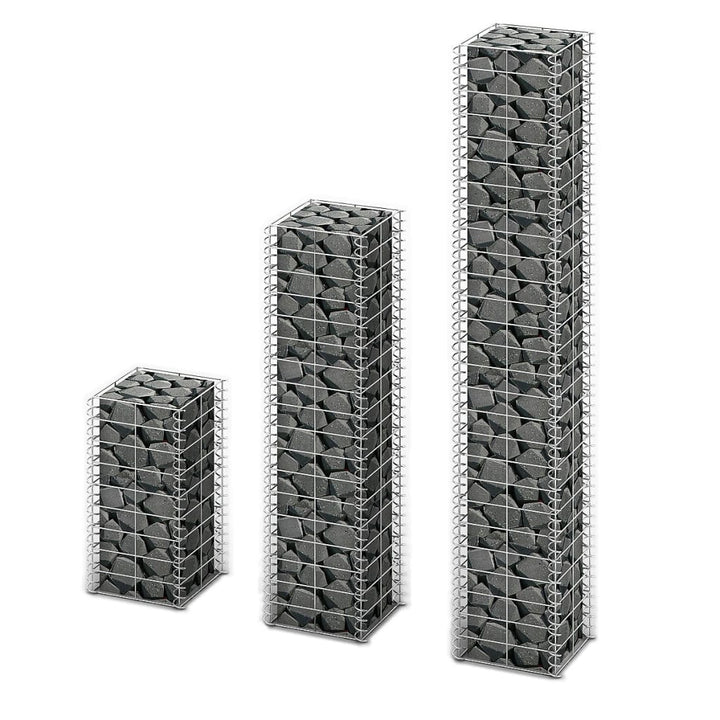 Set Gabioane, 3 Buc, Sârmă Galvanizată