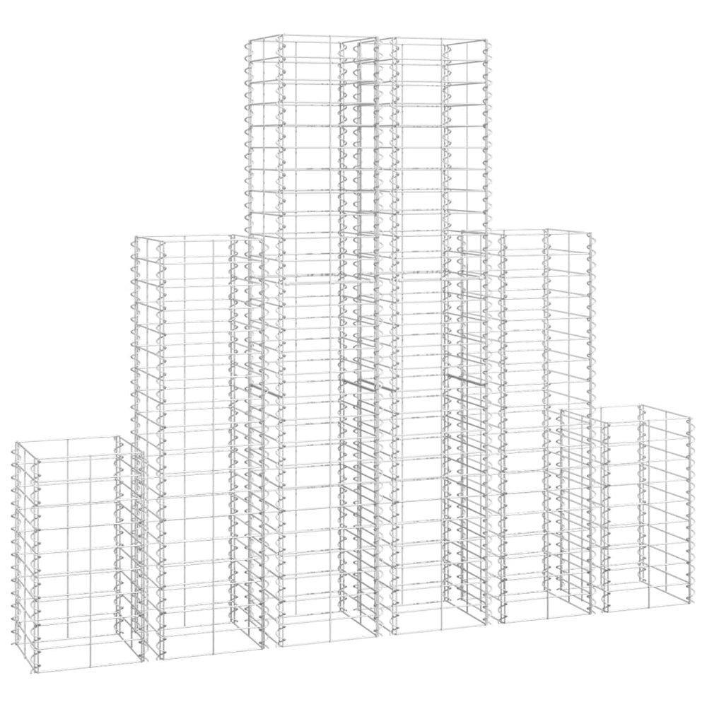 Set Gabioane, 6 Buc., Sârmă Galvanizată