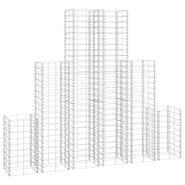 Set Gabioane, 6 Buc., Sârmă Galvanizată