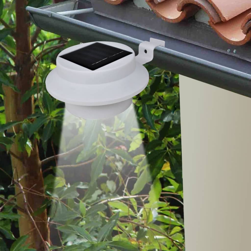 Lămpi Solare De Exterior Pentru Gard, 12 Buc., , Led
