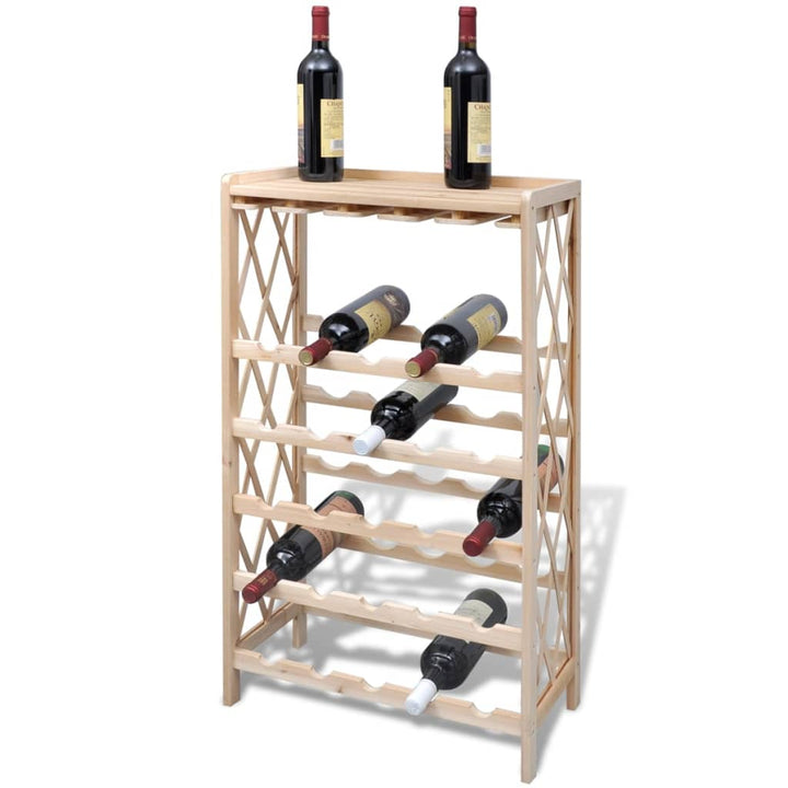 Suport Pentru 25 De Sticle De Vin, Lemn Masiv De Brad