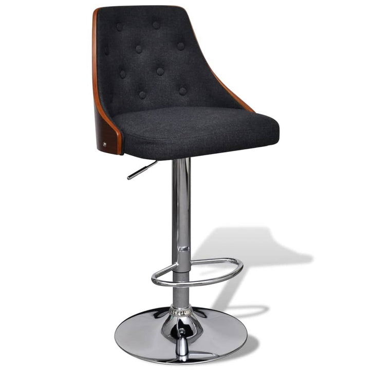 Scaune De Bar, 2 Buc., Lemn Curbat Și Material Textil