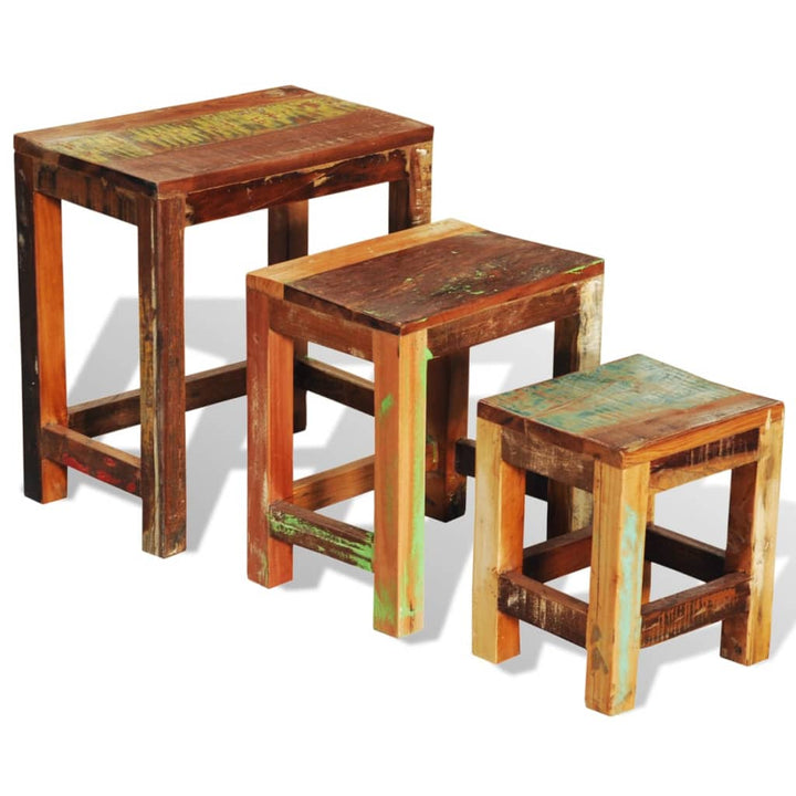 Set Mese Suprapuse, 3 Piese, Vintage, Lemn Reciclat