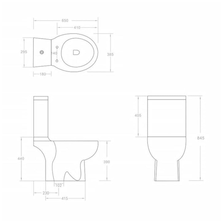 Vas Wc Toaletă De Baie, , Ceramică, Rotund, Flux Inferior