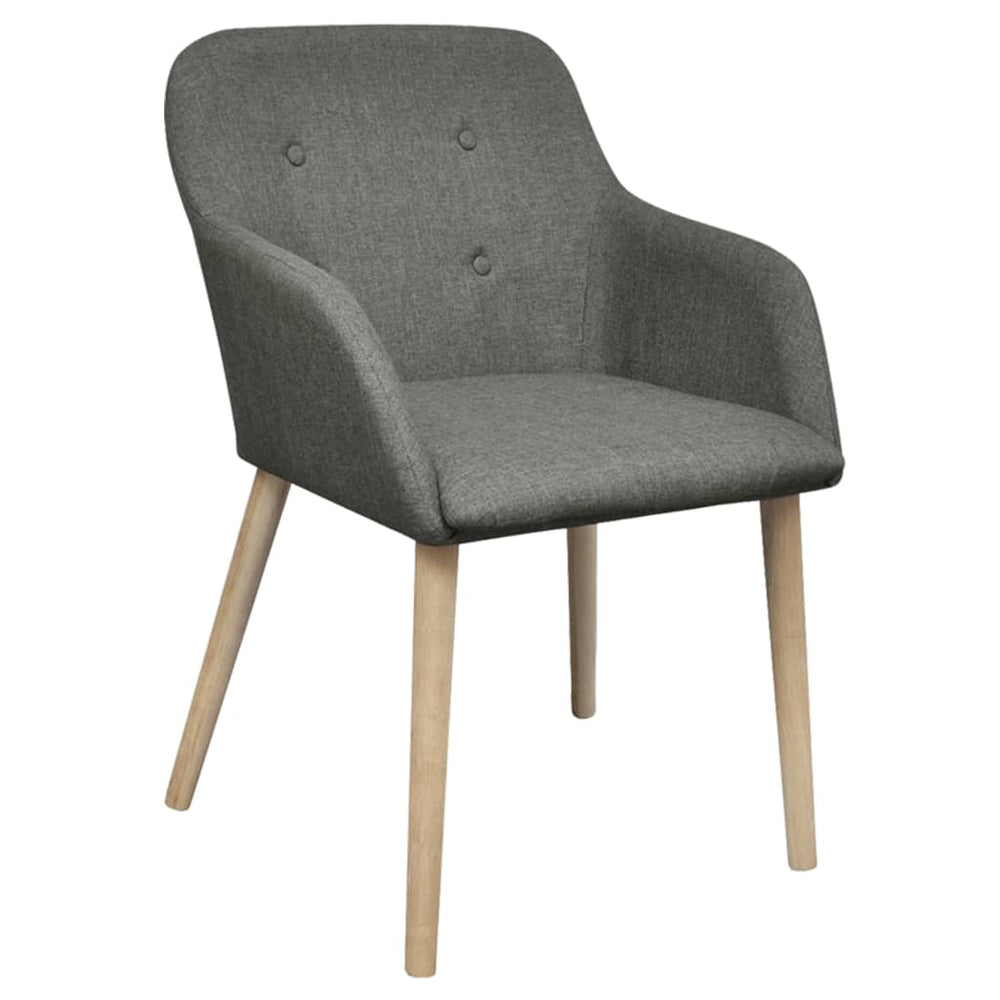 Scaune Bucătărie 2 Buc, , Textil & Lemn Stejar Masiv