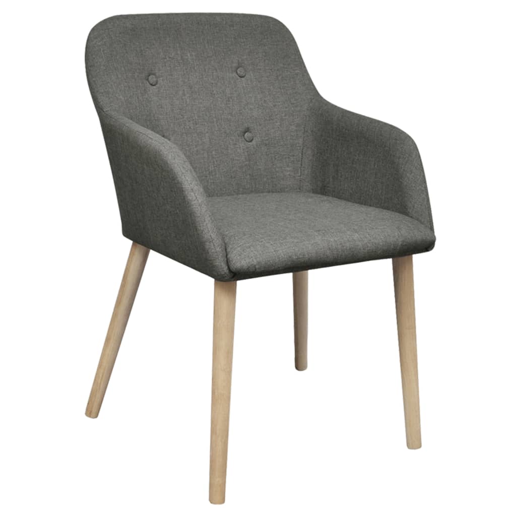 Scaune Bucătărie 2 Buc, , Textil & Lemn Stejar Masiv