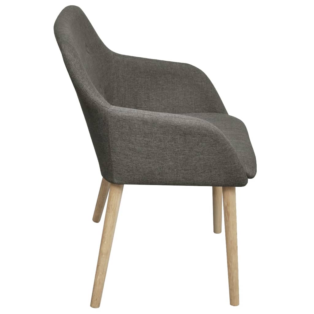 Scaune Bucătărie 2 Buc, , Textil & Lemn Stejar Masiv