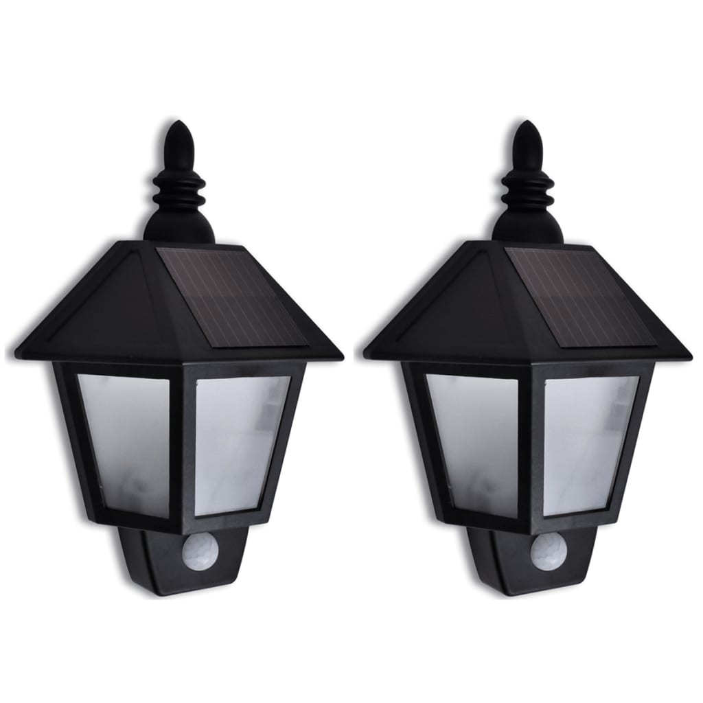 Lampă Solară De Perete Cu Senzor De Mișcare, 2 Buc.