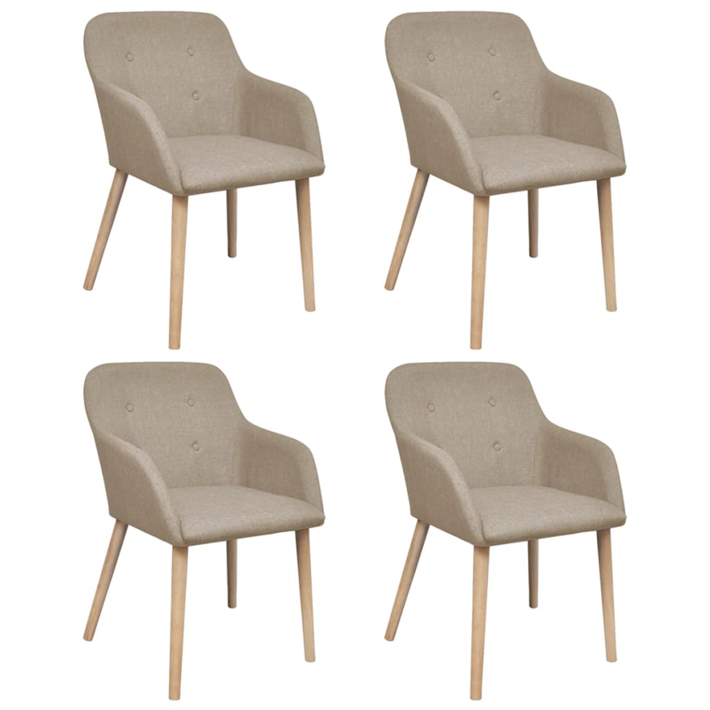 Scaune Bucătărie 2 Buc, , Textil & Lemn Stejar Masiv