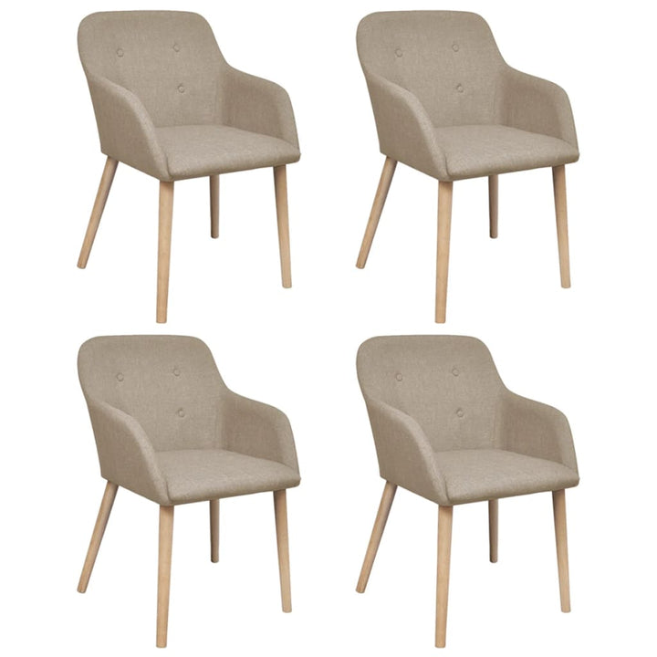 Scaune Bucătărie 2 Buc, , Textil & Lemn Stejar Masiv