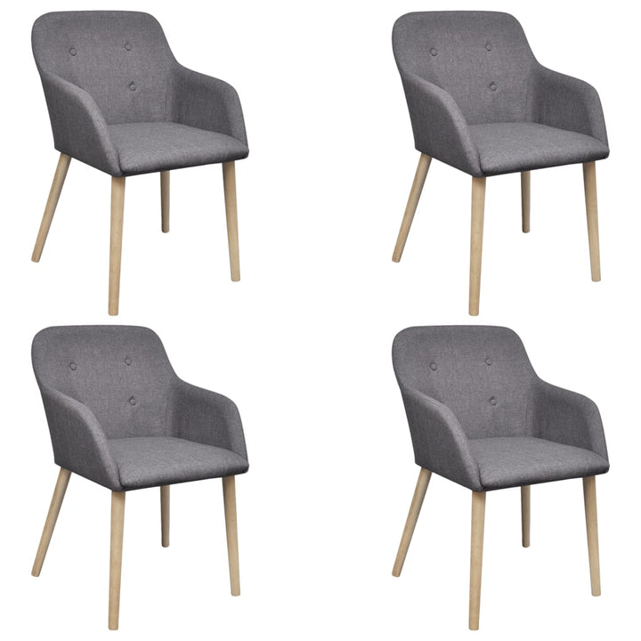 Scaune Bucătărie 2 Buc, , Textil & Lemn Stejar Masiv