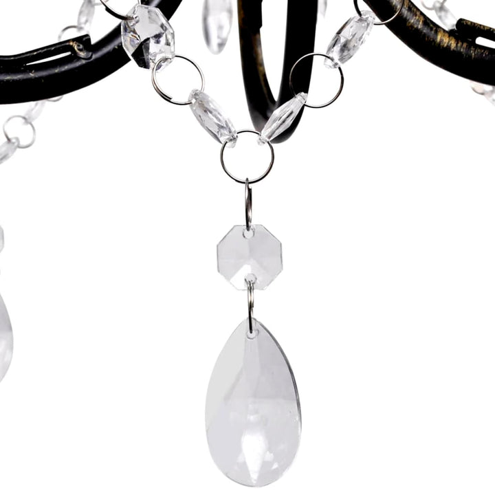 Candelabru Metal Stil Art Nouveau, Mărgele Cristal, 3Xbecuri E14