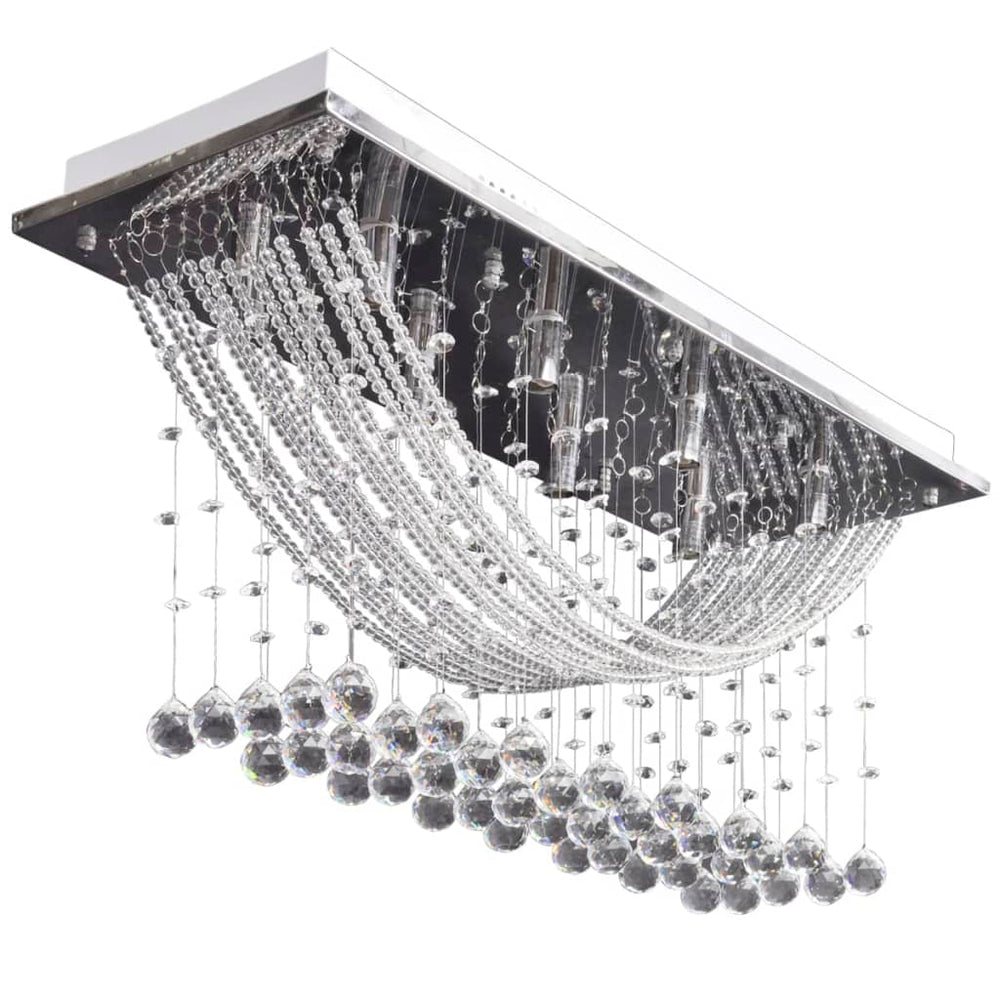 Lustră Albă Cu Mărgele De Cristal Din Sticlă 8Xg9 29 Cm