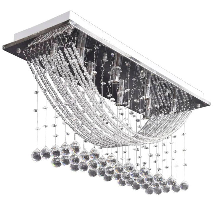 Lustră Albă Cu Mărgele De Cristal Din Sticlă 8Xg9 29 Cm