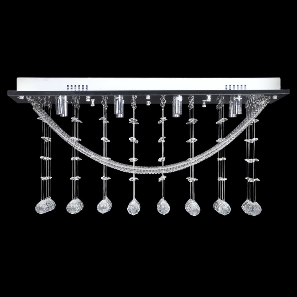 Lustră Albă Cu Mărgele De Cristal Din Sticlă 8Xg9 29 Cm