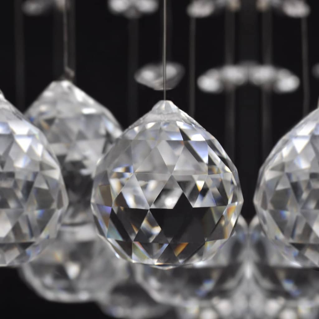 Lustră Albă Cu Mărgele De Cristal Din Sticlă 8Xg9 29 Cm