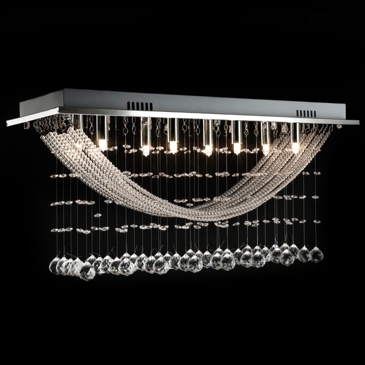 Lustră Albă Cu Mărgele De Cristal Din Sticlă 8Xg9 29 Cm