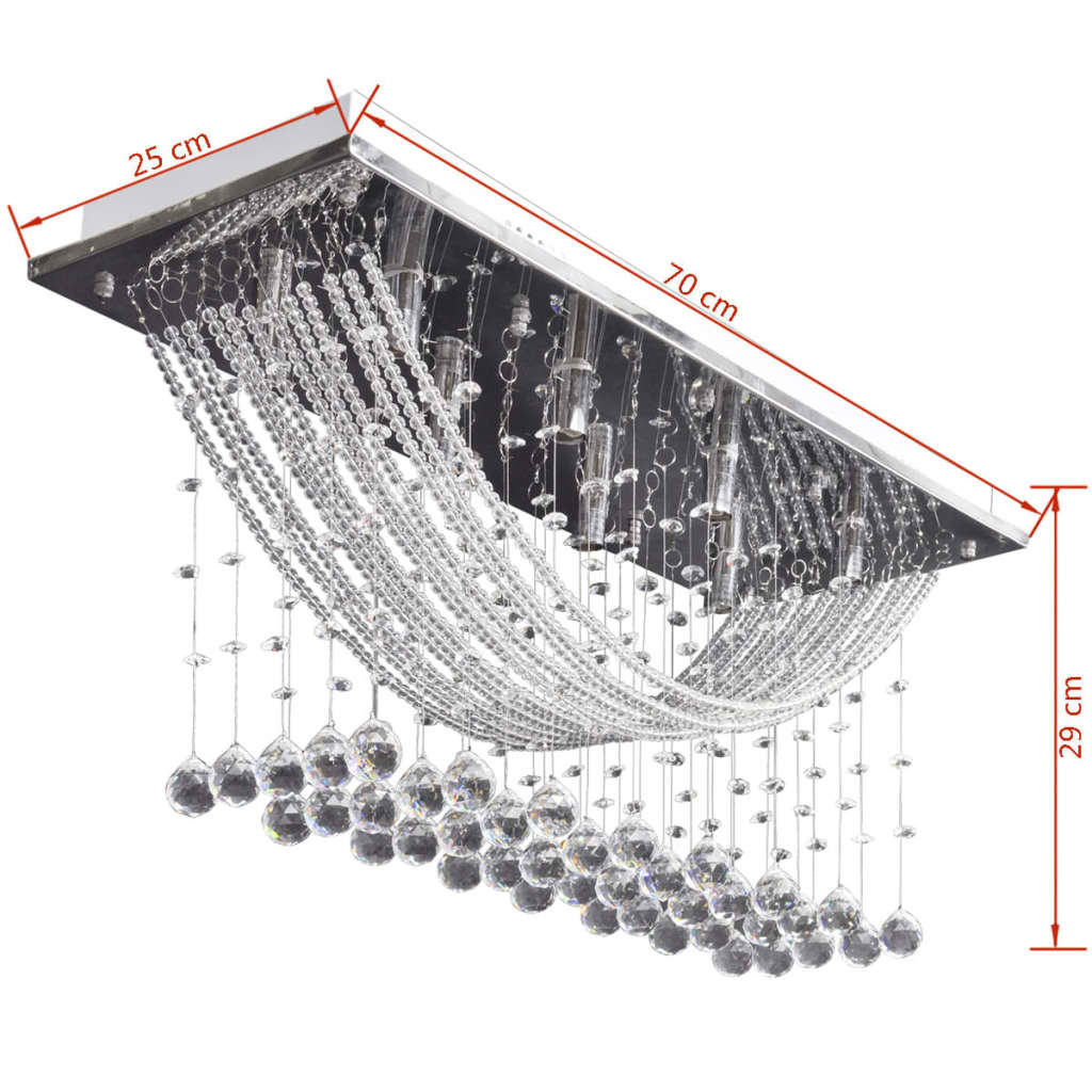 Lustră Albă Cu Mărgele De Cristal Din Sticlă 8Xg9 29 Cm