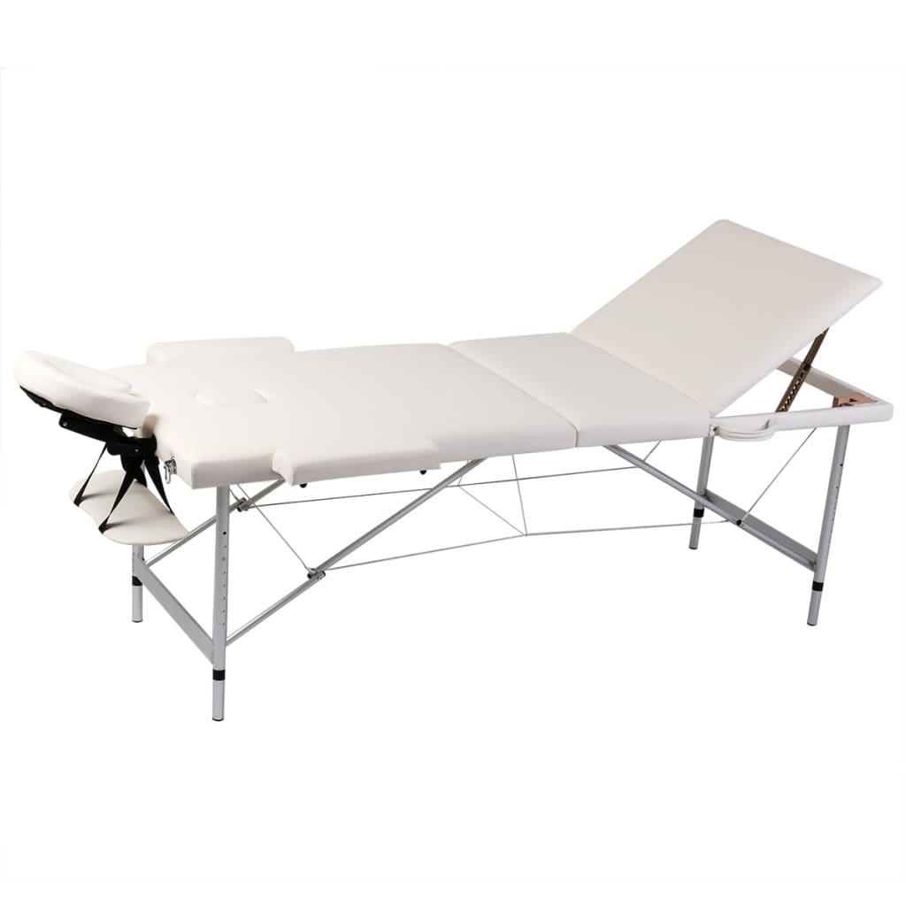 Masă De Masaj Cu 3 Zone, Cadru Aluminiu, , 186 X 68 Cm