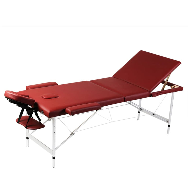 Masă De Masaj Cu 3 Zone, Cadru Aluminiu, , 186 X 68 Cm