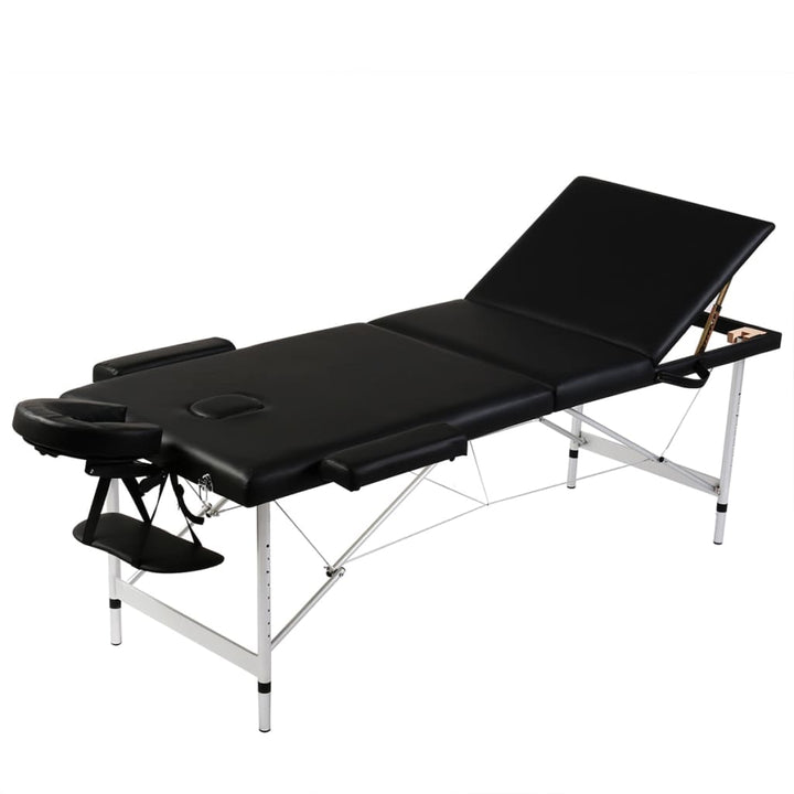 Masă De Masaj Cu 3 Zone, Cadru Aluminiu, , 186 X 68 Cm