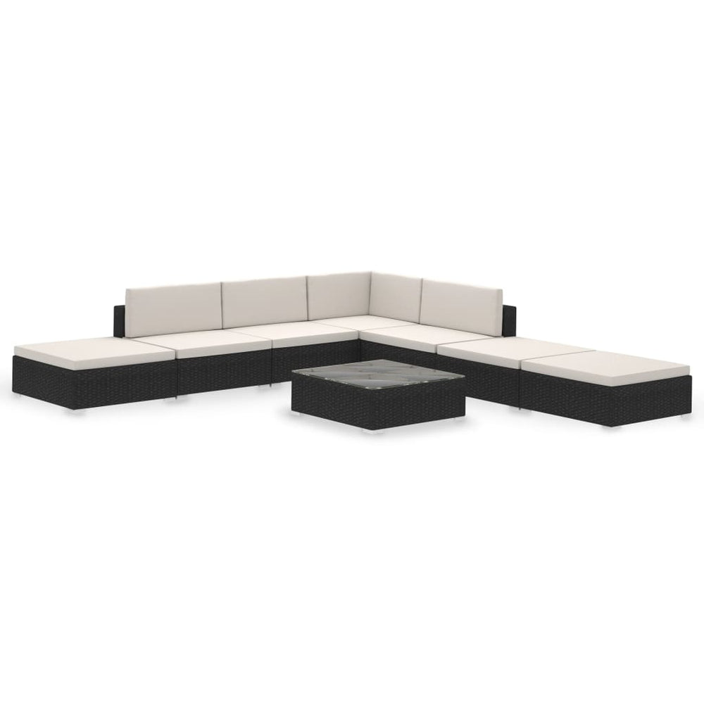 Set Mobilier De Grădină Cu Perne, 8 Piese, , Poliratan