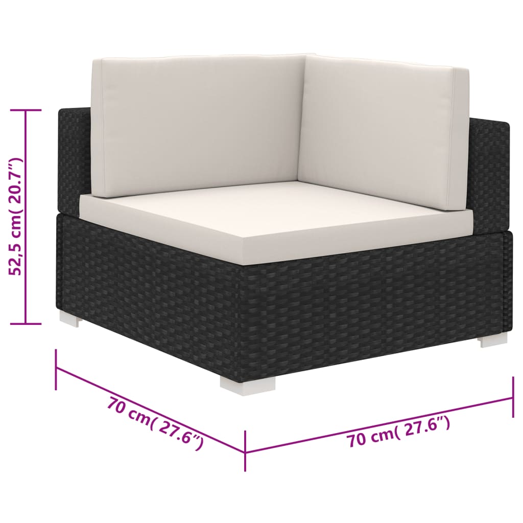 Set Mobilier De Grădină Cu Perne, 8 Piese, , Poliratan
