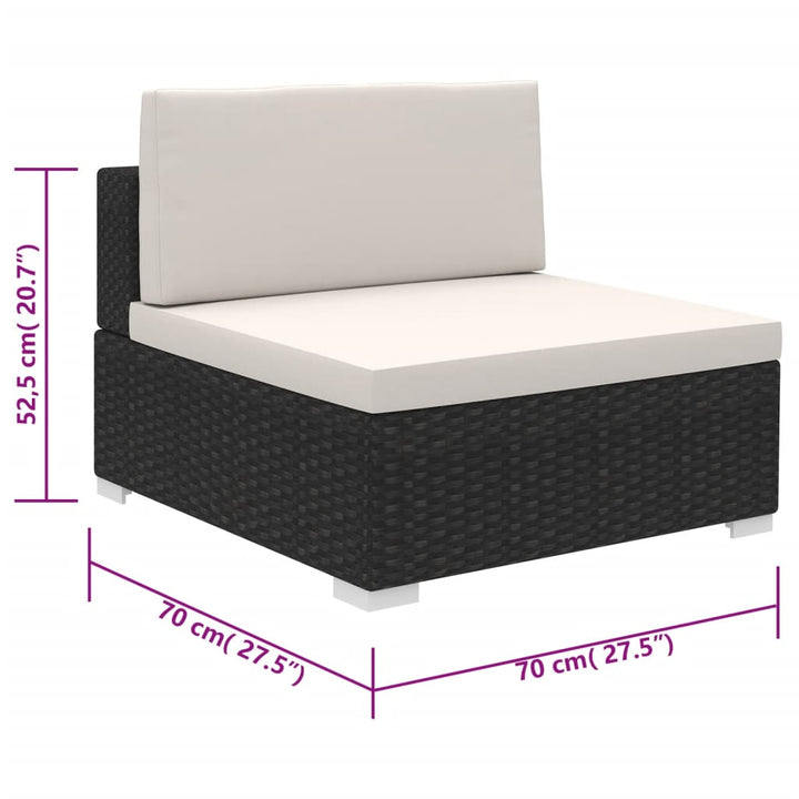 Set Mobilier De Grădină Cu Perne, 8 Piese, , Poliratan