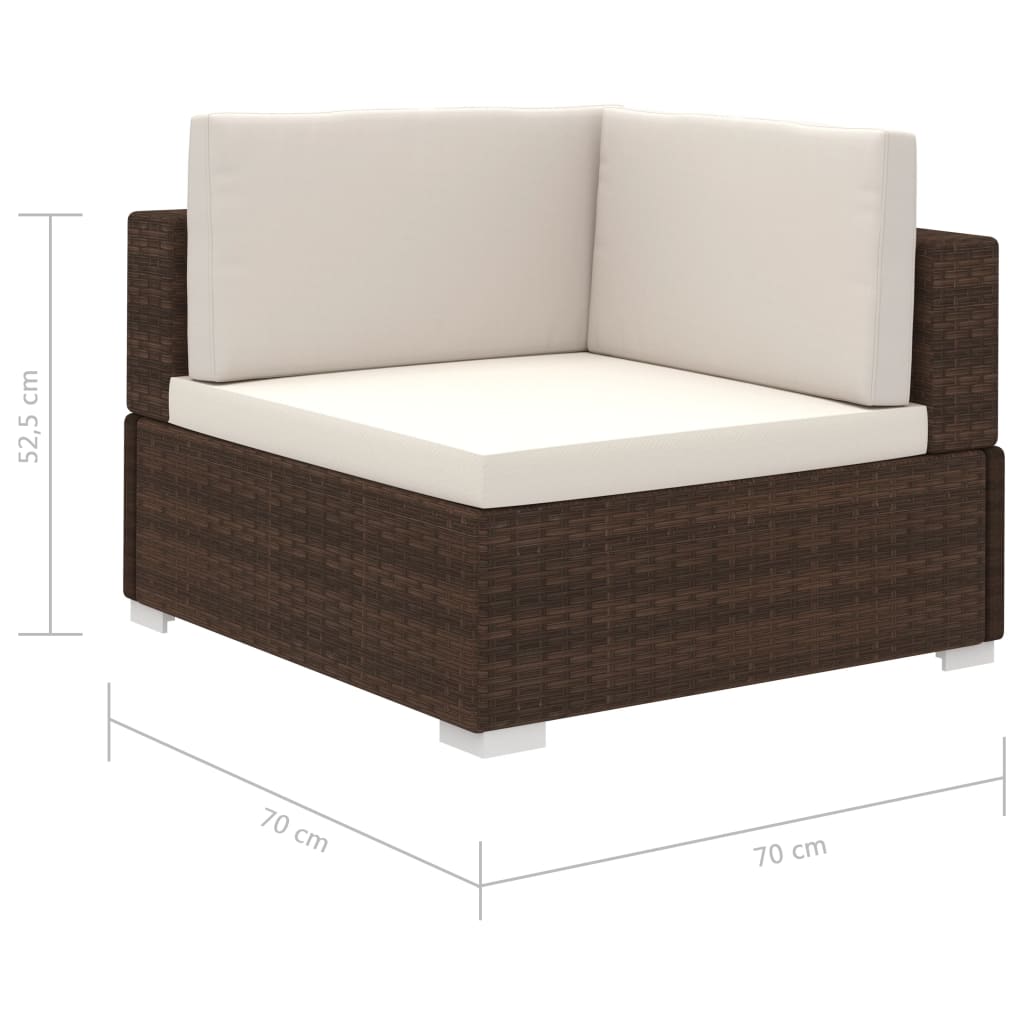 Set Mobilier De Grădină Cu Perne, 12 Piese, , Poliratan