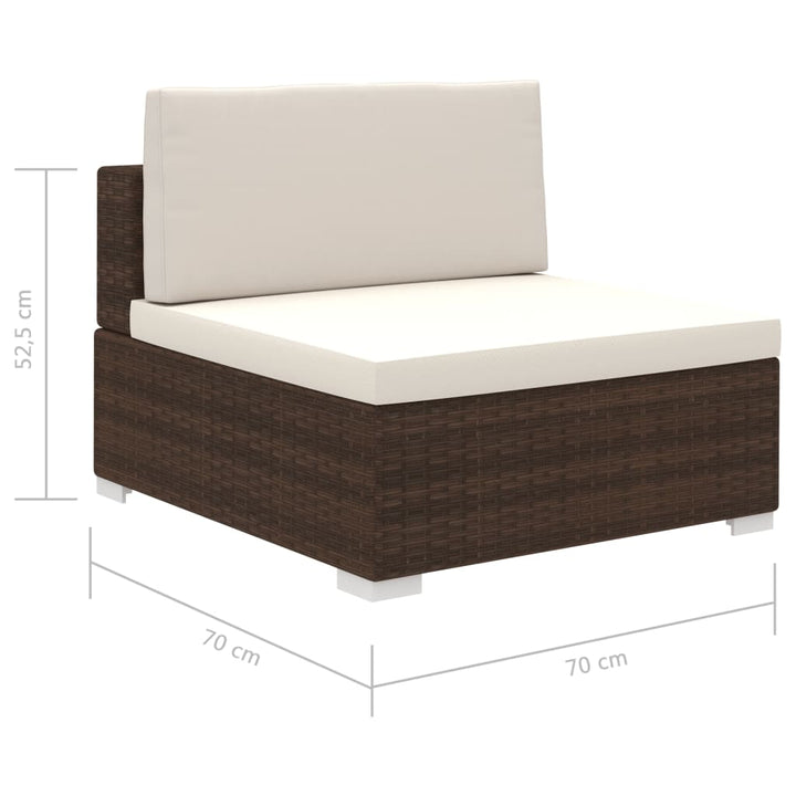 Set Mobilier De Grădină Cu Perne, 12 Piese, , Poliratan