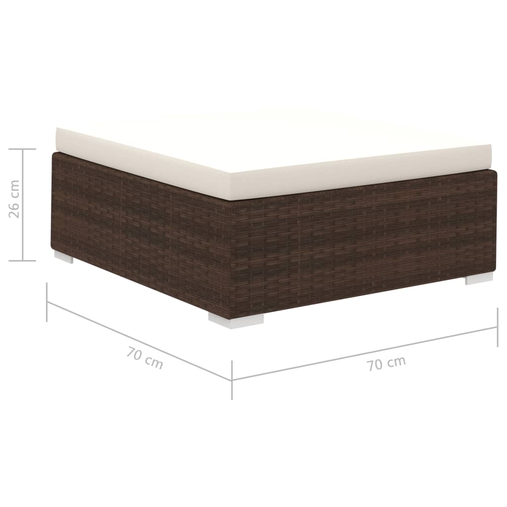 Set Mobilier De Grădină Cu Perne, 12 Piese, , Poliratan
