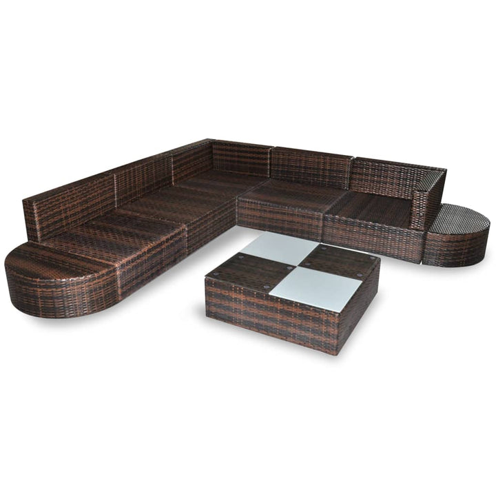 Set Mobilier De Grădină Cu Perne, 8 Piese, , Poliratan